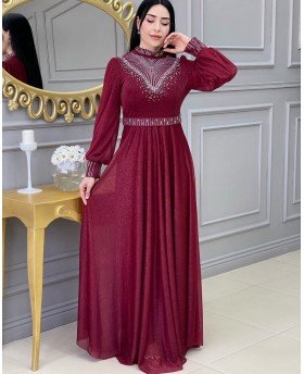 ANBAR DRESS BORDEAUX