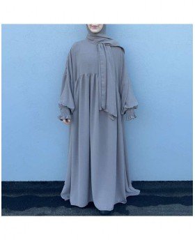 AICHA ABAYA+ HIJAB TAUPE