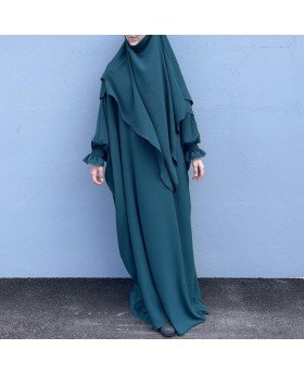 FATIMA ABAYA + KHIMAR GREEN