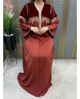 AMINA CAFTAN BRICK RED
