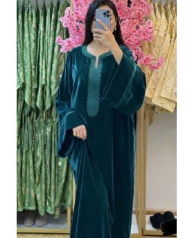 RAZAN CAFTAN PETROL GREEN