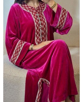 LATIFA CAFTAN DRESS FUCHSIA