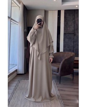FATIMA ABAYA + KHIMAR TAUPE