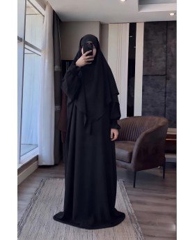 FATIMA ABAYA + KHIMAR BLACK