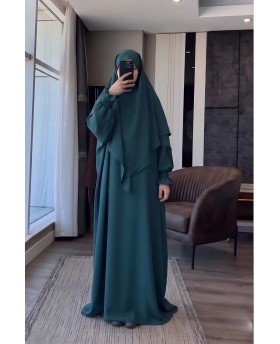 FATIMA ABAYA + KHIMAR GREEN