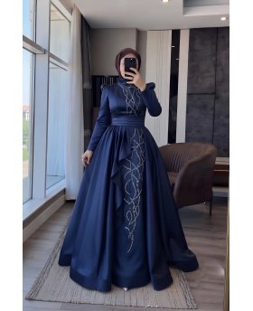 MALAK DRESS DARK BLUE