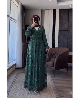 REHAM DRESS GREEN