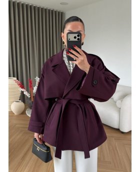 HANA TRENCH BURGUNDY