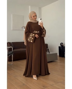 NEBAL SET ABAYA BROWN