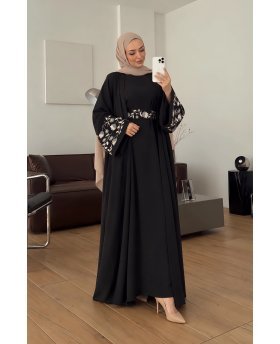 NEBAL SET ABAYA BLACK