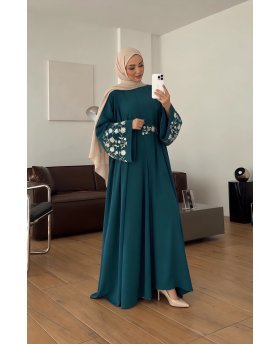 NEBAL SET ABAYA PETROL GREEN