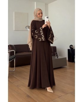 MESK ABAYA SET BROWN