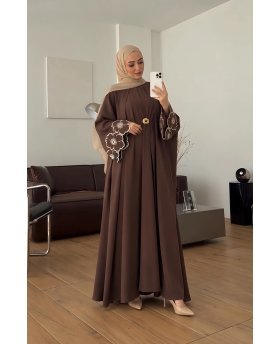 ROSA ABAYA SET BROWN