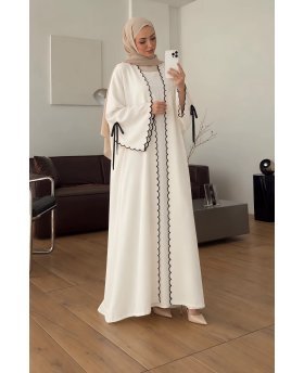 SUJUD ABAYA SET WHITE