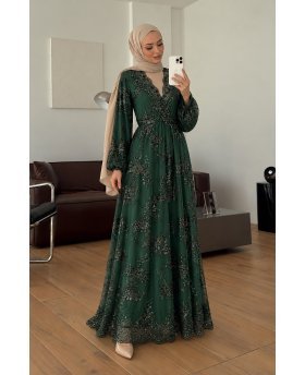 REHAM DRESS GREEN