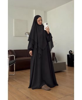 FATIMA ABAYA + KHIMAR BLACK